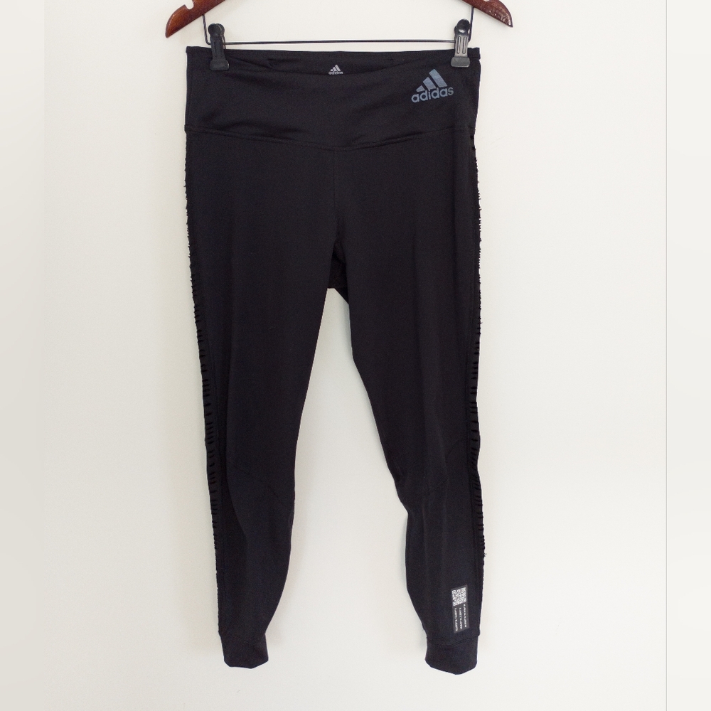 adidas Own The Run Primeblue Tights Black Mesh Running Leggings Size M
